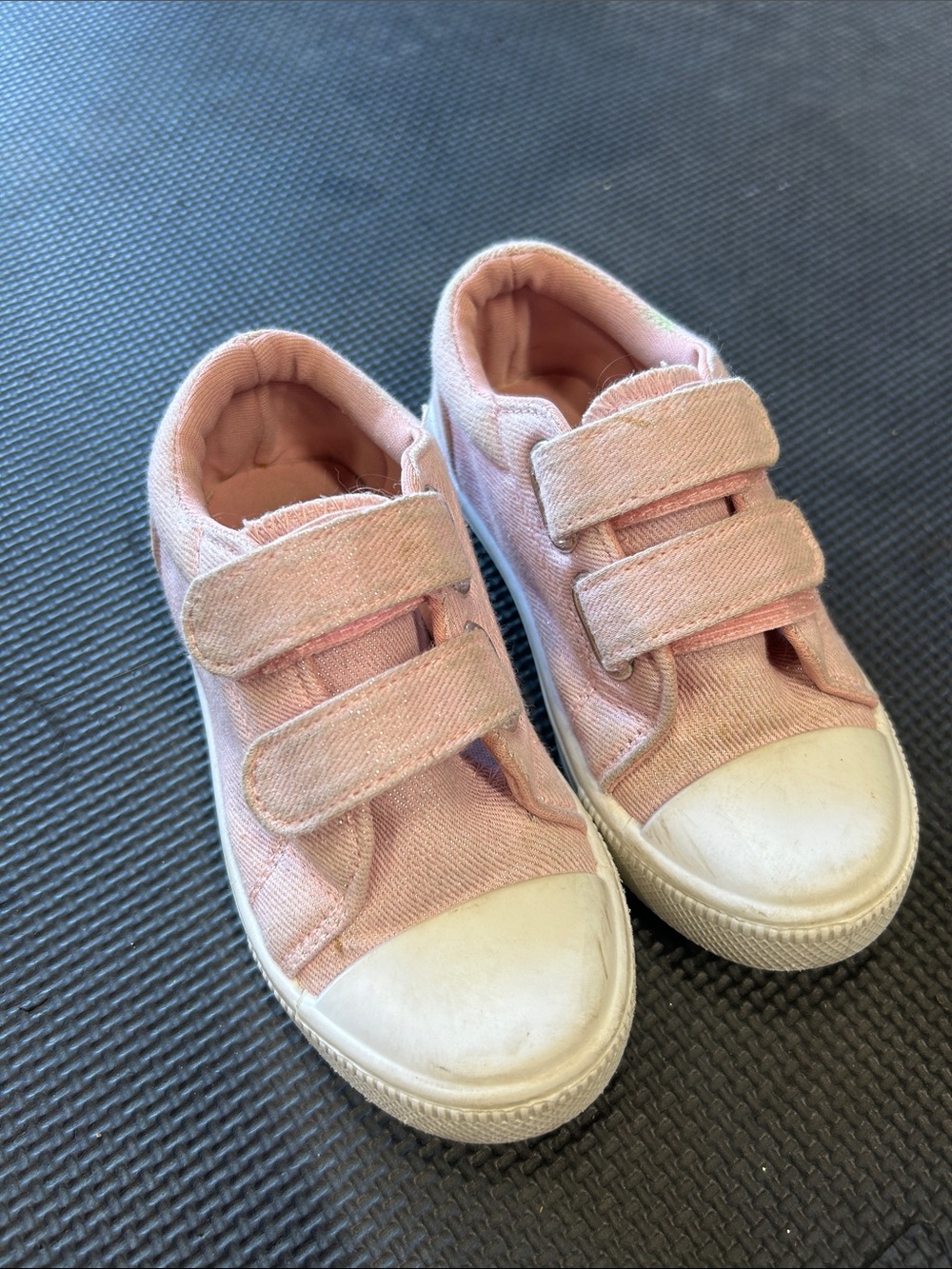 Kids Pink Velcro Canvas Sneakers